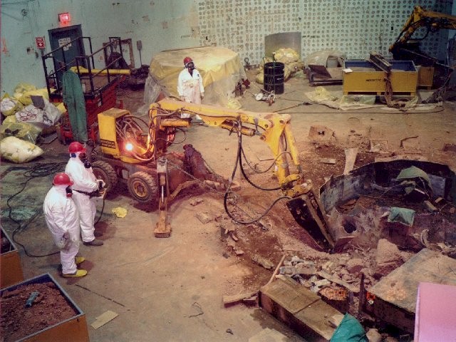 BROKK working at CP-5 as a part of a demonstration project for new and innovative decommissioning equipment and techniques.