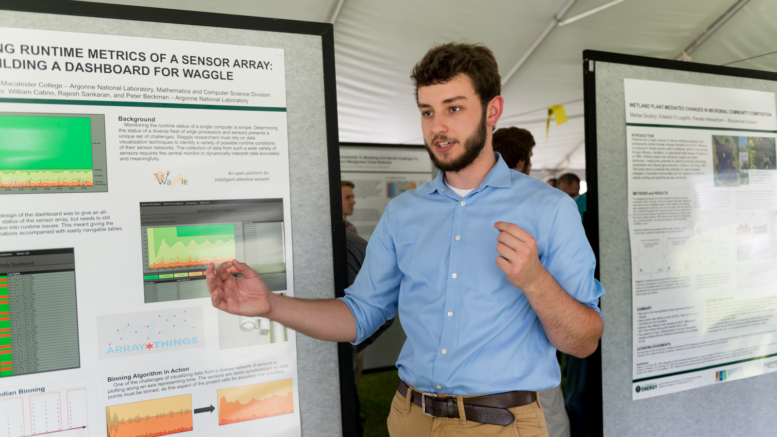 SULI intern Zachary Skluzacek described how he monitored computers that power Argonne’s sensors in the City of Chicago.