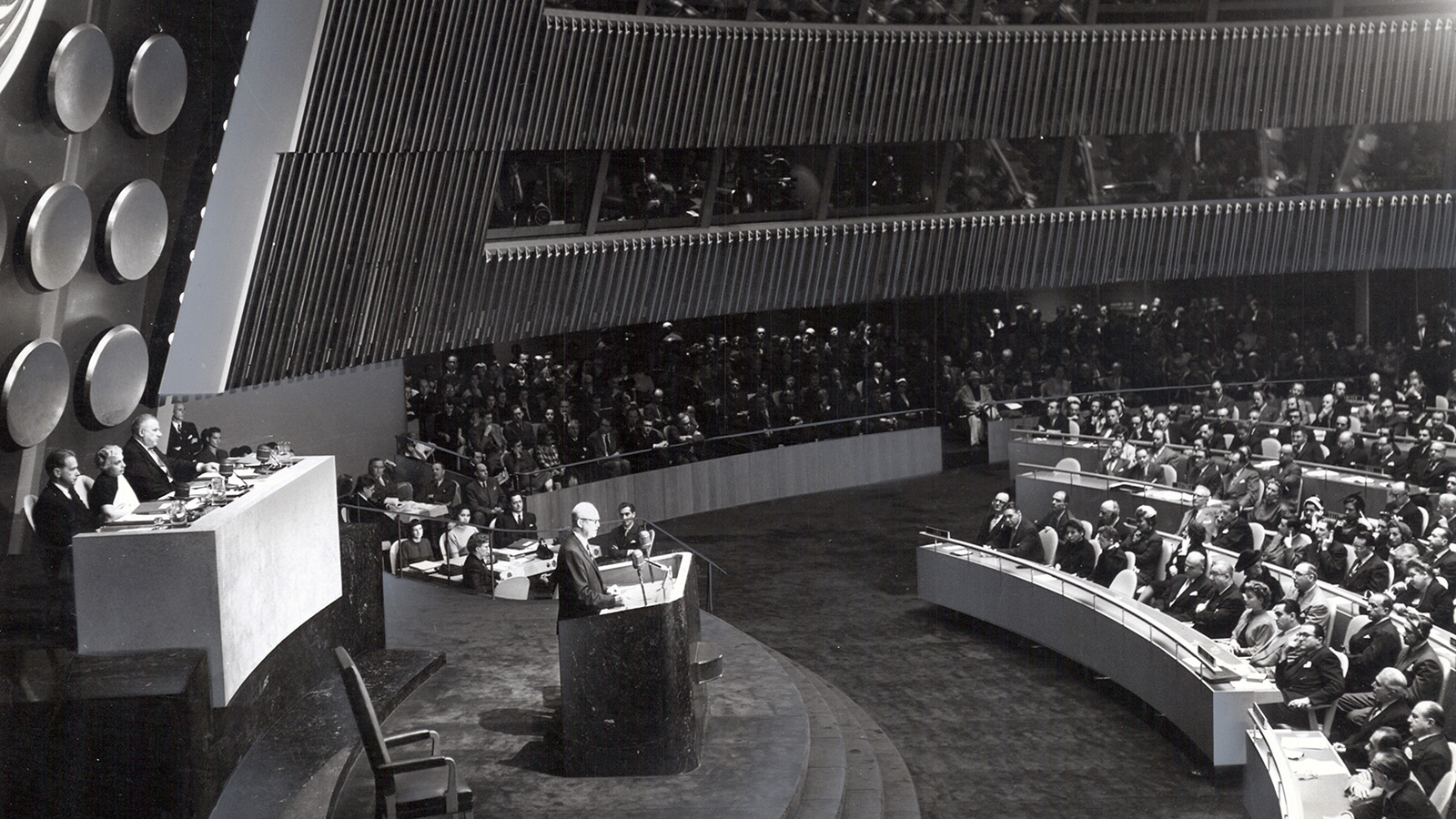 Eisenhower delivers his famous “Atoms for Peace” speech to the UN.