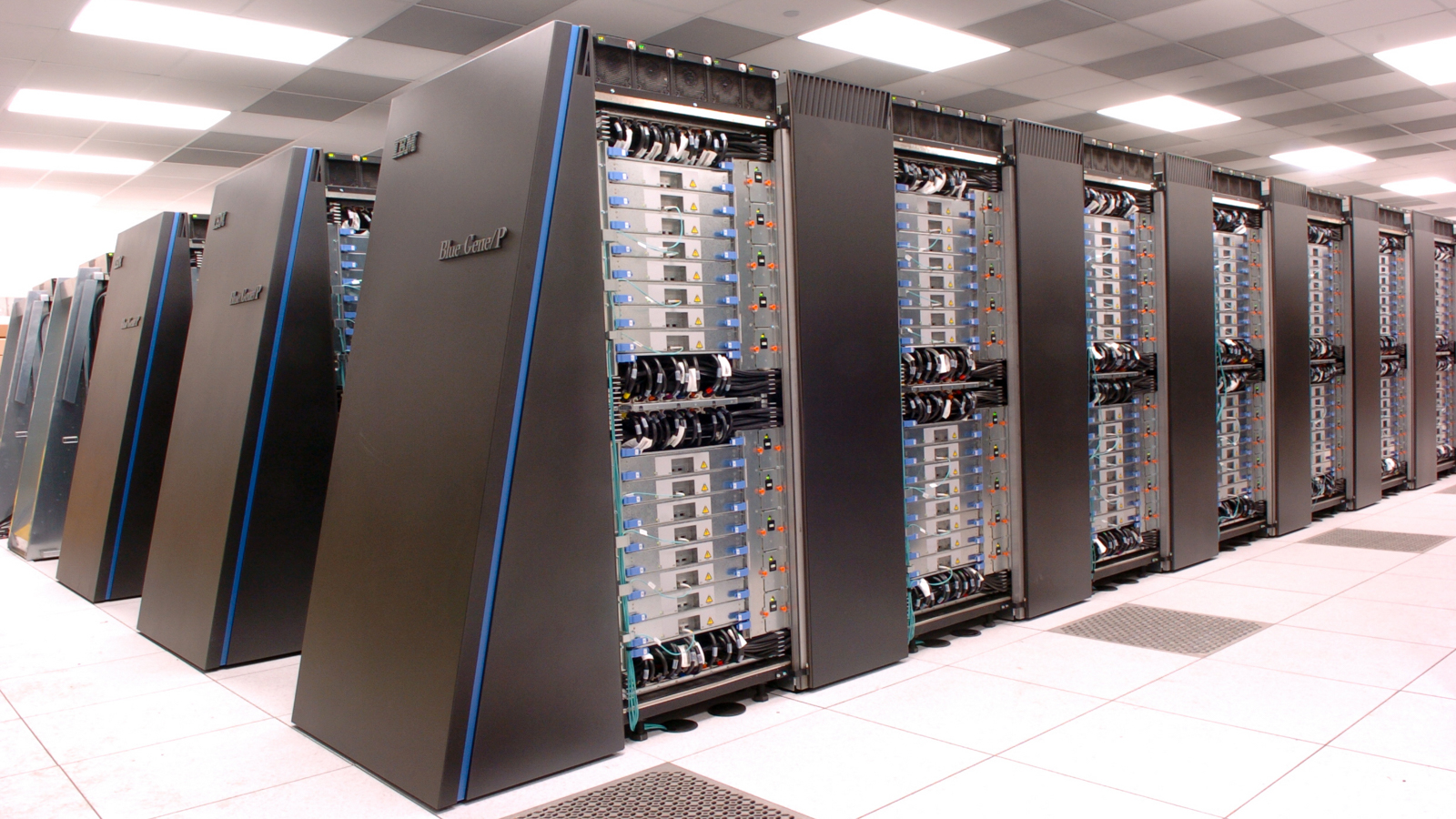 Intrepid, the Argonne Leadership Computing Facility's IBM Blue Gene/P, has a peak performance of 557 teraflops.