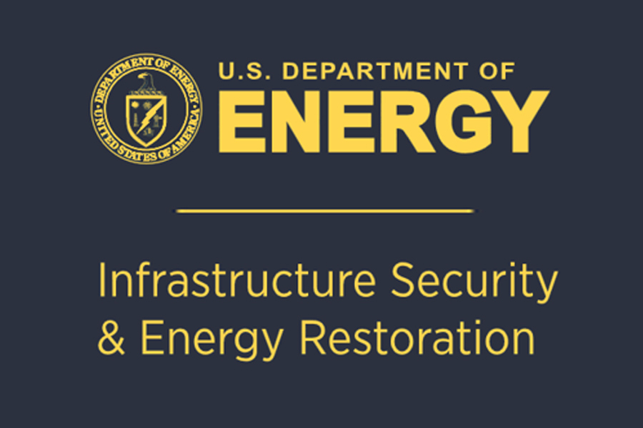 Office of Electricity Delivery and Energy Reliability’s Infrastructure Security and Energy Restoration Division of the U.S. Department of Energy logo