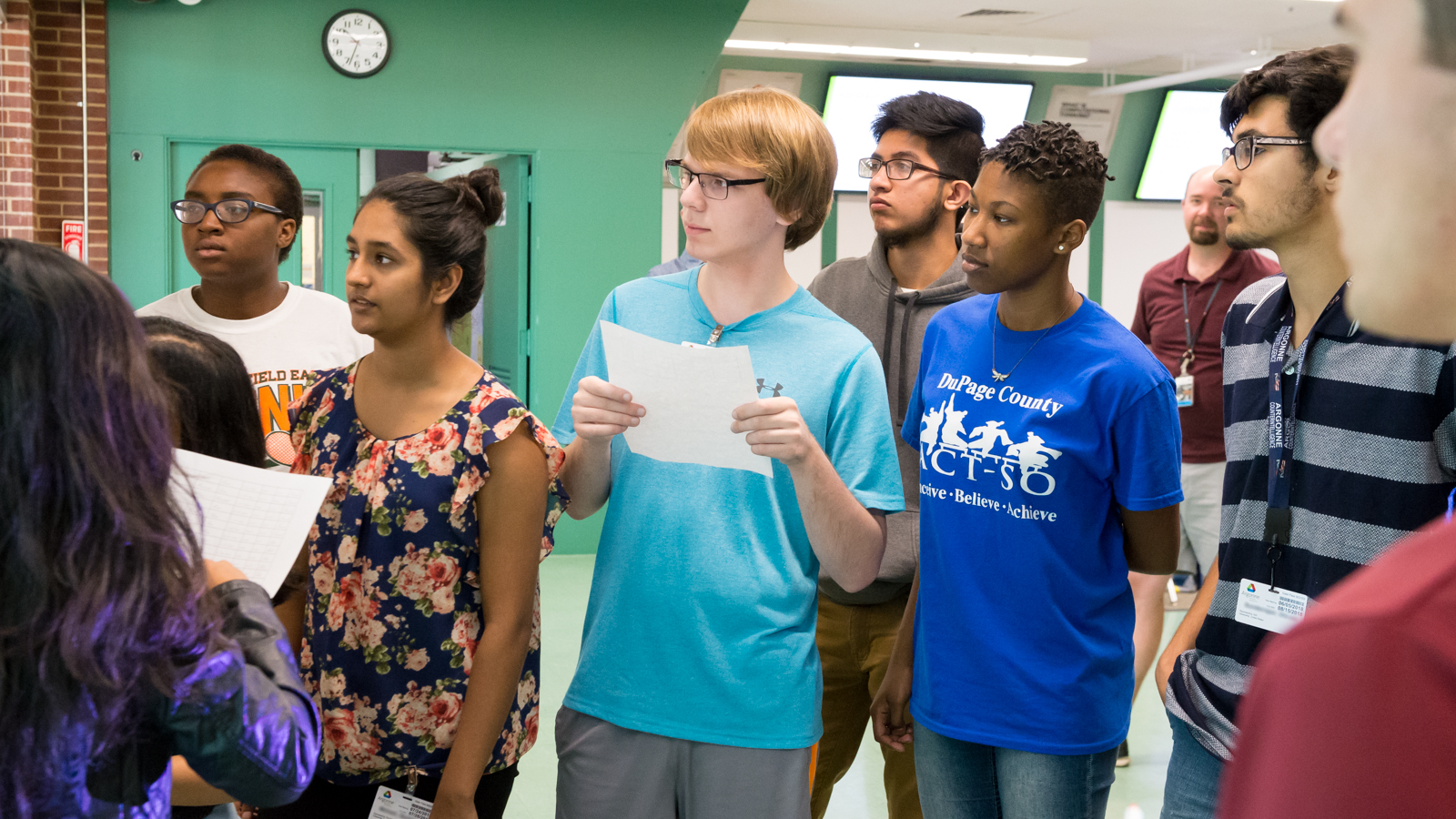 These students learned ways to interpret and visualize data at Argonne over the summer. (Image by Argonne National Laboratory.)