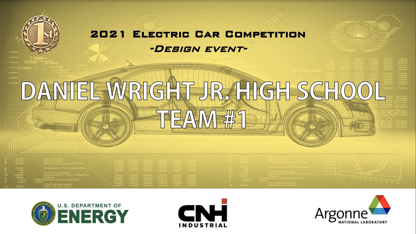 Daniel Wright Junior High School entered two teams into the virtual 2021 Middle School Electric Car Competition, with team 1 placing 1st in the design category. (Image by Brandon Pope.) 