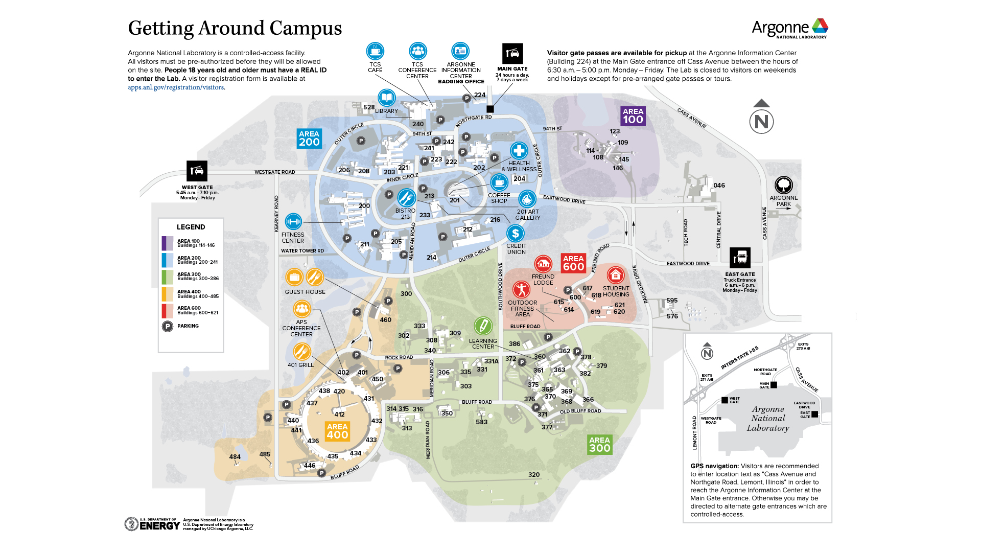 Map of Argonne National Laboratory campus