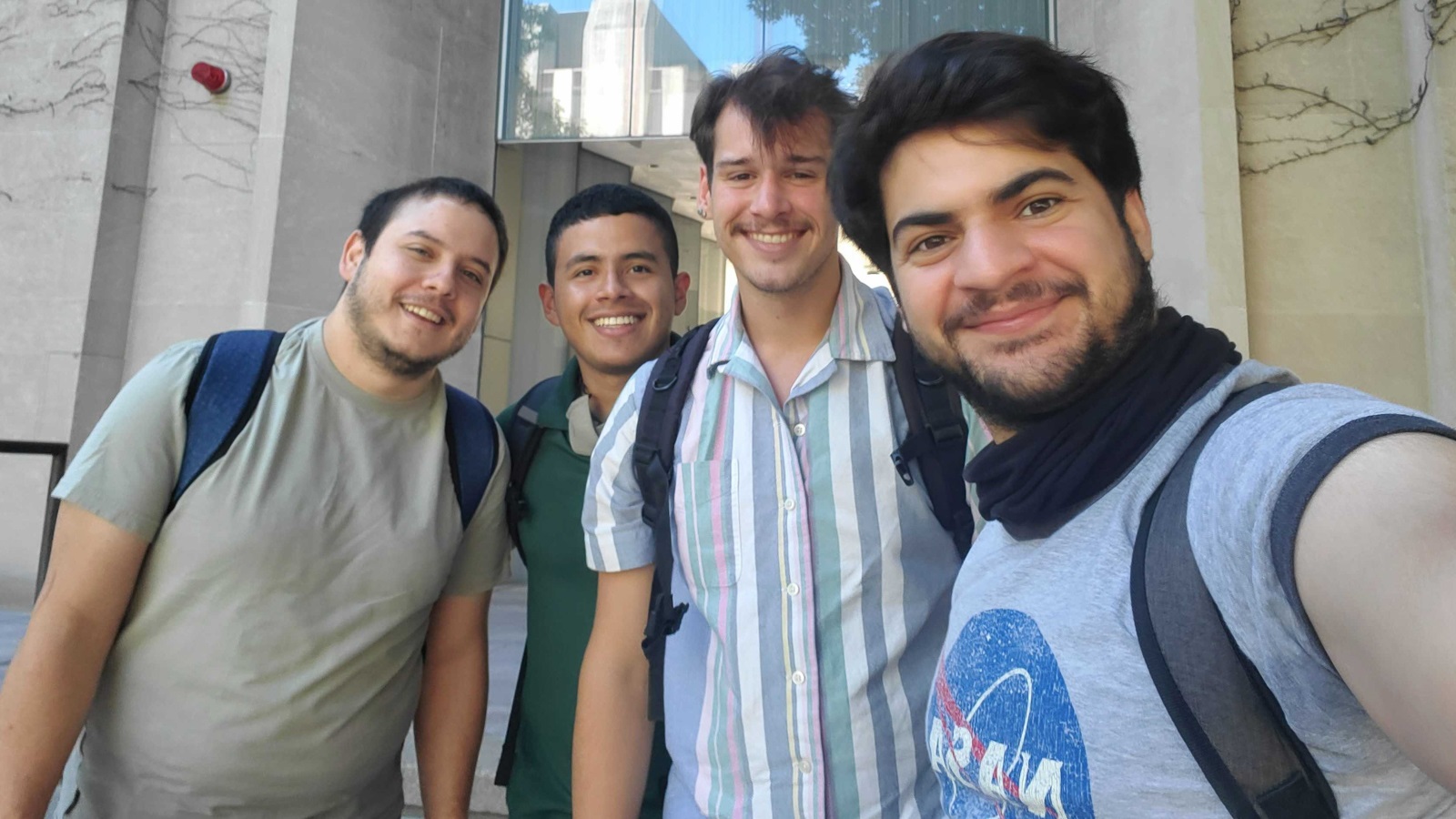 Argonne mentor Jose M Monsalve Diaz with his students Rafael A Herrera Guaitero, Dawson Fox and Diego A. Roa Perdomo. Herrera and Roa participated in the program from the University of Delaware. 