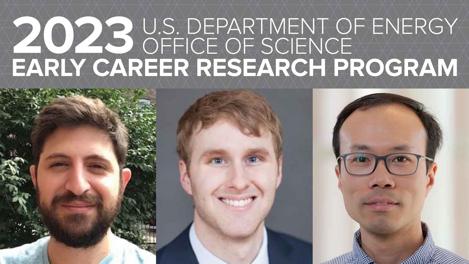 Three Argonne scientists receive 2023 DOE Early Career Awards