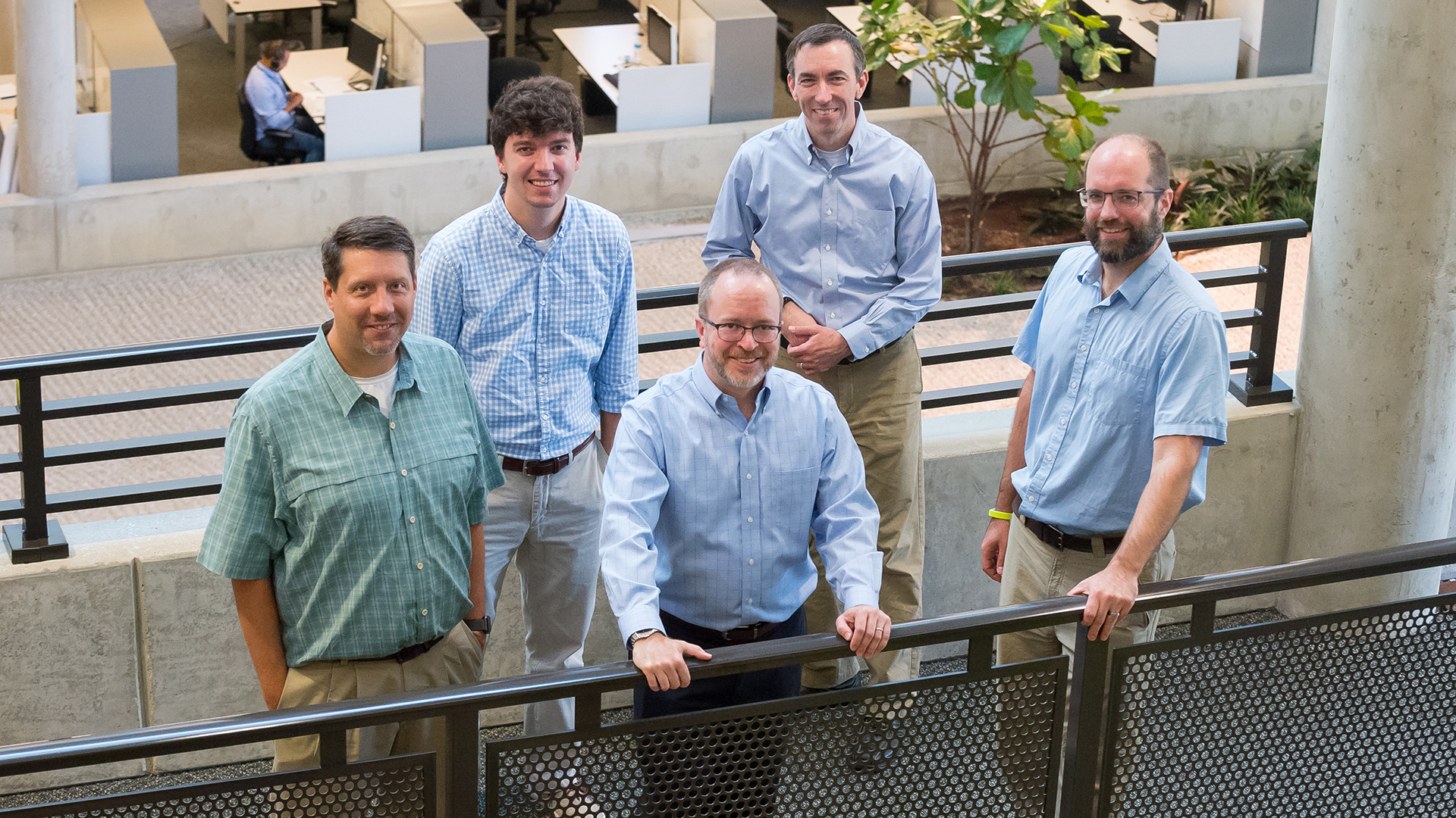 (From left) Kevin Harms, Shane Snyder, Philip Carns, Robert Ross and Robert Latham of the Darshan team. (Image by Argonne National Laboratory.)