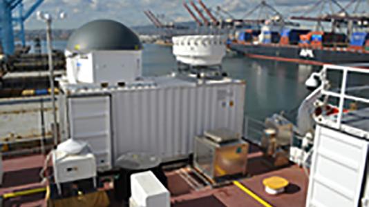 Aboard the cargo ship Horizon Spirit, scientists assembled radar and other instruments to record climate data as the ship traveled across the Pacific Ocean.
