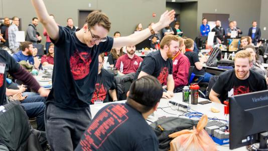 Earlier in 2018, Lewis University bested 24 other university teams nationwide during the previous multi-laboratory CyberForce Competition. (Image by Argonne National Laboratory.)