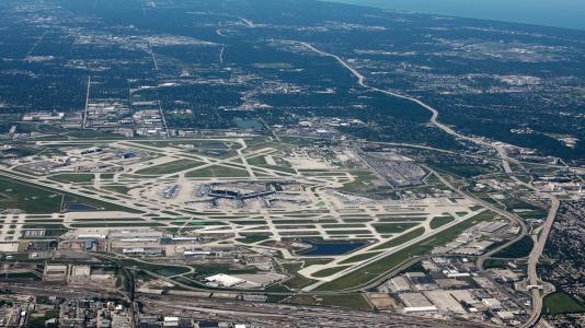 Aerial view of Chicago's O'Hare airport