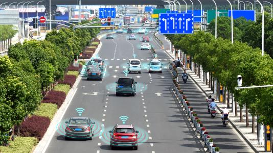 highway with connected and autonomous vehicles
