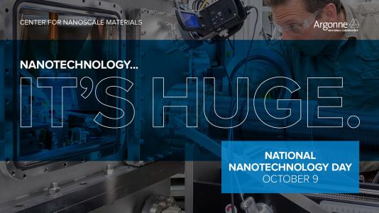 Poster of Nanotechnology It's Huge National Nanotechnology Day October 9 (Image by Argonne National Laboratory.)