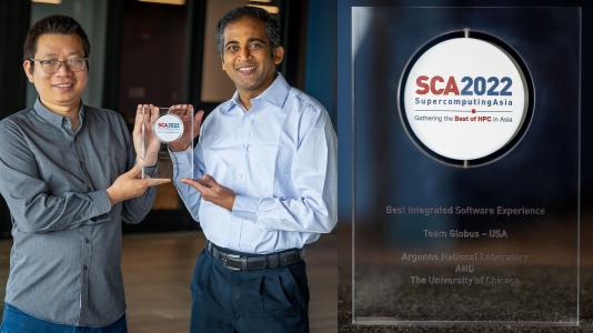 Argonne computational scientists Zhengchun Liu and Rajkumar Kettimuthu won the Best Integrated Software Experience award at the 2021 Data Mover Challenge.